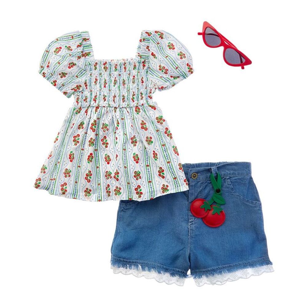Rachel Zoe Girls  3Pc Top & Short Set, White